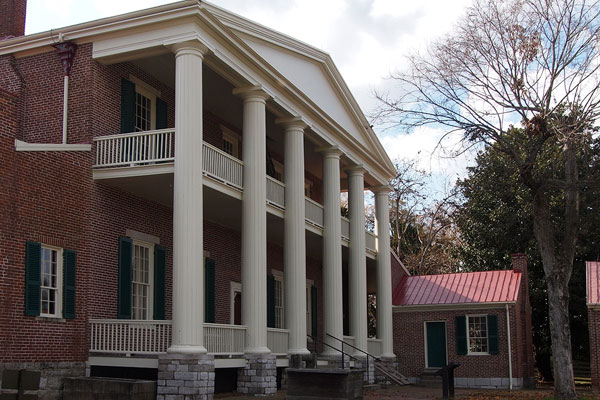 Front pillars on the Hermitage, Andrew Jackson's home. Edgehill Tennessee. Reliant Realty