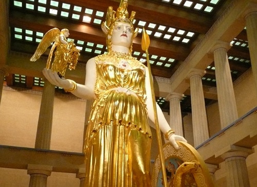 Statue of Goddess Athena. West End Nashville. Reliant Realty ERA Powered