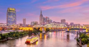 Best citites in Tennessee - Nashville skyline at twilight
